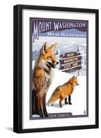 Mt. Washington, New Hampshire - Fox Scene-Lantern Press-Framed Art Print