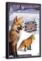 Mt. Washington, New Hampshire - Fox Scene-Lantern Press-Framed Stretched Canvas