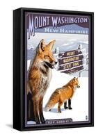 Mt. Washington, New Hampshire - Fox Scene-Lantern Press-Framed Stretched Canvas