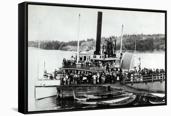 Mt Washington Steamer-Lantern Press-Framed Stretched Canvas