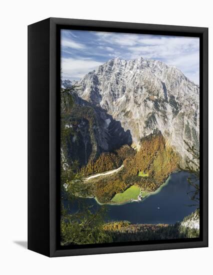 Mt. Watzmann and Lake Koenigsee, Berchtesgaden NP, Bavaria, Germany-Martin Zwick-Framed Stretched Canvas