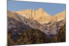 Mt. Whitney at Dawn with Rocks of Alabama Hills, Lone Pine, California-Rob Sheppard-Mounted Photographic Print