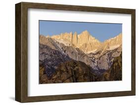 Mt. Whitney at Dawn with Rocks of Alabama Hills, Lone Pine, California-Rob Sheppard-Framed Photographic Print