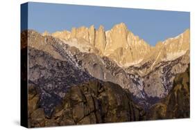 Mt. Whitney at Dawn with Rocks of Alabama Hills, Lone Pine, California-Rob Sheppard-Stretched Canvas