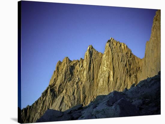 Mt. Whitney Infront of Bright Blue Sky in California, USA-Michael Brown-Stretched Canvas
