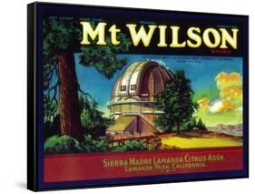 Mt. Wilson Orange Label - Lamanda Park, CA-Lantern Press-Framed Stretched Canvas