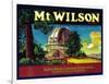 Mt. Wilson Orange Label - Lamanda Park, CA-Lantern Press-Framed Art Print