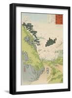 Mt. Yoshino, Cherry Blossoms or Yoshino yama from Sketches of Famous Places in Japan, 1897-Kobayashi Kiyochika-Framed Giclee Print