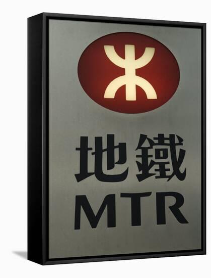 Mtr Sign, Hong Kong's Mass Transit Railway System, Hong Kong, China-Amanda Hall-Framed Stretched Canvas