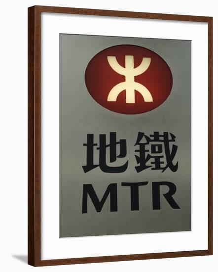 Mtr Sign, Hong Kong's Mass Transit Railway System, Hong Kong, China-Amanda Hall-Framed Photographic Print