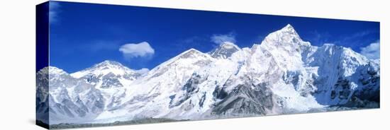 Mts Everest and Nuptse Sagamartha National Park Nepal-null-Stretched Canvas