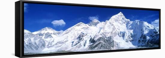 Mts Everest and Nuptse Sagamartha National Park Nepal-null-Framed Stretched Canvas