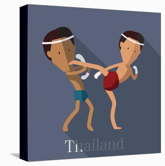 Muay Thai of Thailand Icon Eps 10 Format-Sajja-Stretched Canvas