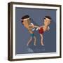 Muay Thai of Thailand Icon Eps 10 Format-Sajja-Framed Art Print