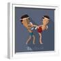 Muay Thai of Thailand Icon Eps 10 Format-Sajja-Framed Art Print