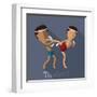 Muay Thai of Thailand Icon Eps 10 Format-Sajja-Framed Art Print