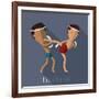 Muay Thai of Thailand Icon Eps 10 Format-Sajja-Framed Art Print