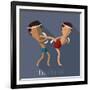 Muay Thai of Thailand Icon Eps 10 Format-Sajja-Framed Art Print