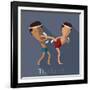 Muay Thai of Thailand Icon Eps 10 Format-Sajja-Framed Art Print