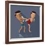 Muay Thai of Thailand Icon Eps 10 Format-Sajja-Framed Art Print