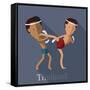 Muay Thai of Thailand Icon Eps 10 Format-Sajja-Framed Stretched Canvas