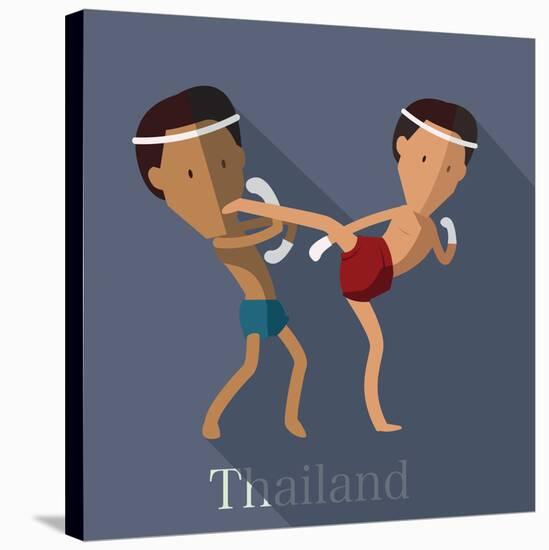 Muay Thai of Thailand Icon Eps 10 Format-Sajja-Stretched Canvas