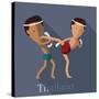 Muay Thai of Thailand Icon Eps 10 Format-Sajja-Stretched Canvas