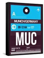MUC Munich Luggage Tag 1-NaxArt-Framed Stretched Canvas
