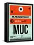 MUC Munich Luggage Tag 2-NaxArt-Framed Stretched Canvas