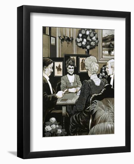 Much Time Was Passed During Country House Parties Playing Bridge-Richard Hook-Framed Giclee Print