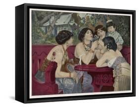 Much to His Distress Gulliver is Admired by the Ladies of the Country-Charles Wilda-Framed Stretched Canvas