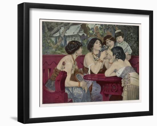 Much to His Distress Gulliver is Admired by the Ladies of the Country-Charles Wilda-Framed Art Print