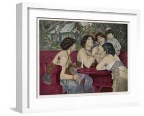 Much to His Distress Gulliver is Admired by the Ladies of the Country-Charles Wilda-Framed Art Print