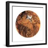 Mucha Autumn Medallion-null-Framed Giclee Print