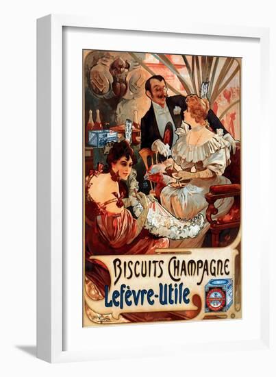 Mucha Biscuits Champagne Lefevre-Utile-null-Framed Giclee Print