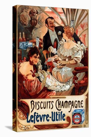 Mucha Biscuits Champagne Lefevre-Utile-null-Stretched Canvas