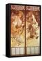 Mucha Chocolat Panels-null-Framed Stretched Canvas