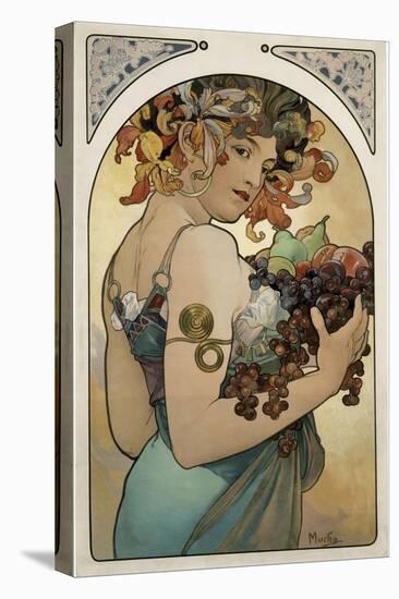 Mucha Fruit Panel-null-Stretched Canvas