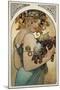 Mucha Fruit Panel-null-Mounted Giclee Print