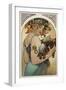 Mucha Fruit Panel-null-Framed Giclee Print