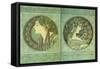 Mucha Green Medallions-null-Framed Stretched Canvas