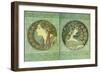 Mucha Green Medallions-null-Framed Giclee Print