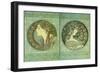 Mucha Green Medallions-null-Framed Giclee Print