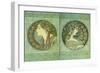 Mucha Green Medallions-null-Framed Giclee Print