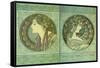 Mucha Green Medallions-null-Framed Stretched Canvas