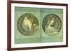 Mucha Green Medallions-null-Framed Giclee Print