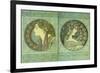 Mucha Green Medallions-null-Framed Giclee Print