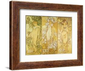 Mucha Iris Lily Rose-null-Framed Giclee Print