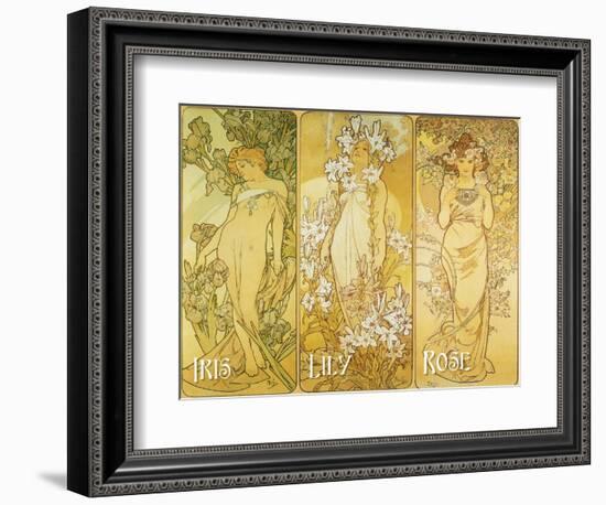 Mucha Iris Lily Rose-null-Framed Giclee Print