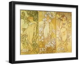 Mucha Iris Lily Rose-null-Framed Giclee Print